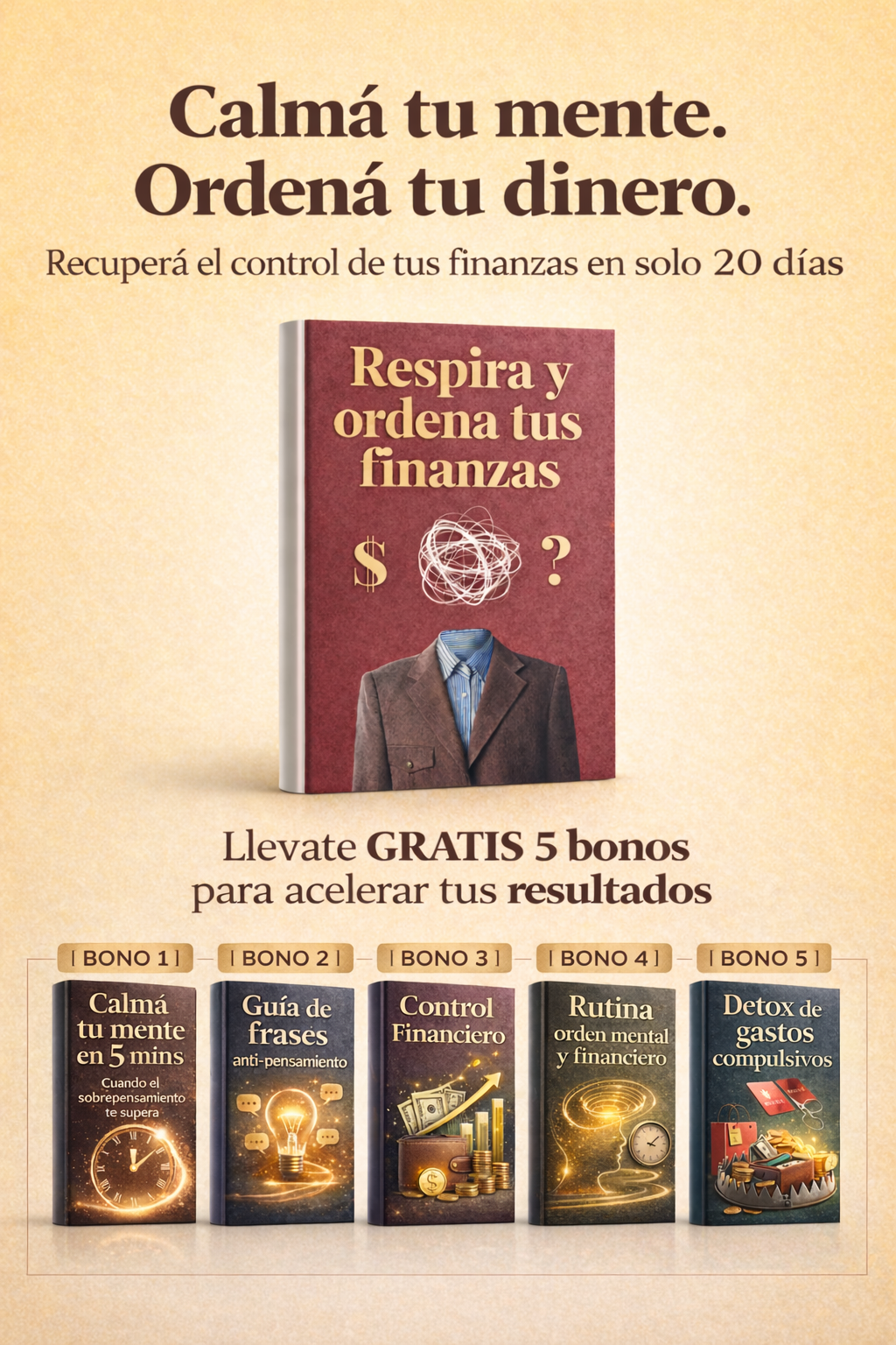 Respira y Ordena: Calmá tu mente, Ordená tu dinero, Recupera tus finanzas en 20 dias
